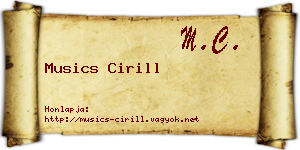 Musics Cirill névjegykártya